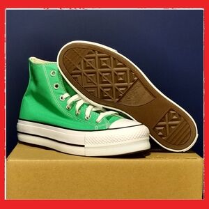 Converse CTAS Lift Women's 8.5 Hi Top Platform Sneakers Green art. A09393F